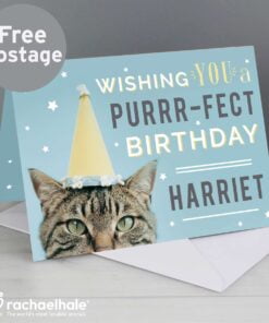 Personalised Rachael Hale Purr-fect Birthday Card
