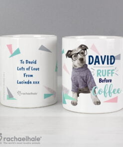 Personalised Rachael Hale ‘Ruff Before Coffee’ Dog Mug