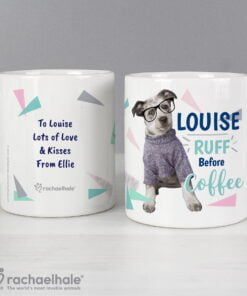 Personalised Rachael Hale ‘Ruff Before Coffee’ Dog Mug