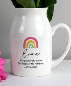 Personalised Rainbow Flower Jug
