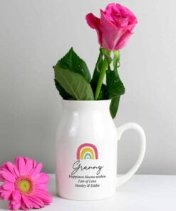 Personalised Rainbow Flower Jug