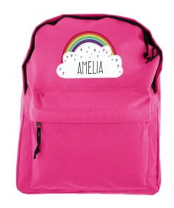 Personalised Rainbow Pink Backpack