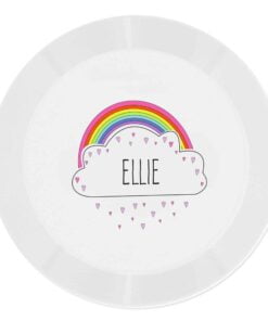 Personalised Rainbow Plastic Plate