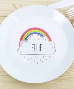 Personalised Rainbow Plastic Plate