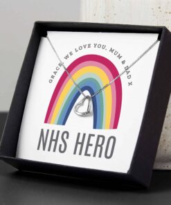 Personalised Rainbow Sentiment Silver Tone Necklace and Box
