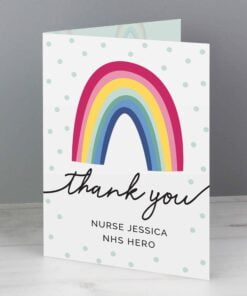 Personalised Rainbow Thank You Card