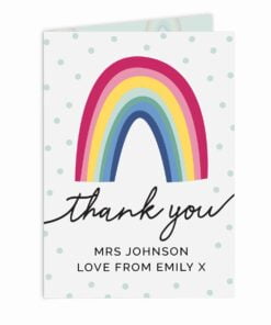 Personalised Rainbow Thank You Card