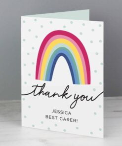 Personalised Rainbow Thank You Card