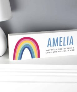 Personalised Rainbow Wooden Block Sign