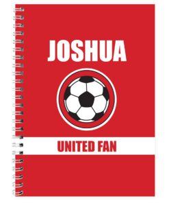 Personalised Red Football Fan A5 Notebook