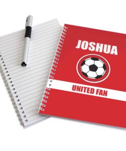 Personalised Red Football Fan A5 Notebook