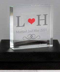 Personalised Red Monogram Large Crystal Token