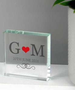 Personalised Red Monogram Large Crystal Token