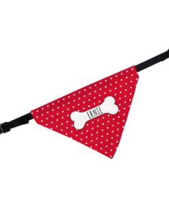 Personalised Red Polka Dot Dog Bandana