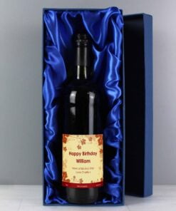 Personalised Red Wine Ivy Label with Gift Box
