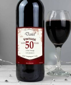 Personalised Red Wine Vintage Age Label