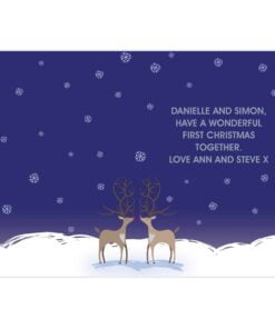 Personalised Reindeer Couple Card