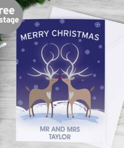 Personalised Reindeer Couple Card