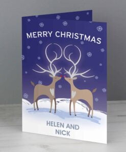 Personalised Reindeer Couple Card