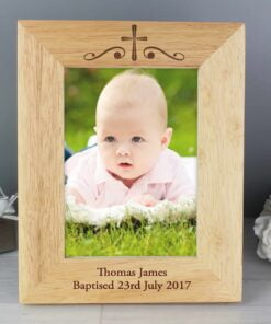 Personalised Religious Swirl 5×7 Wooden Photo Frame