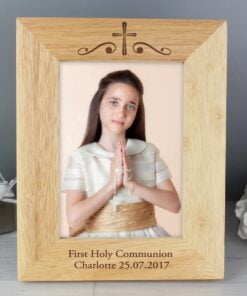 Personalised Religious Swirl 5×7 Wooden Photo Frame