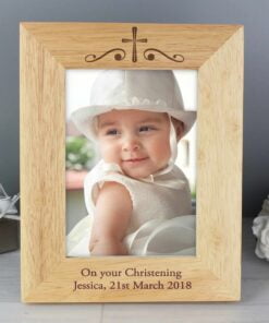 Personalised Religious Swirl 5×7 Wooden Photo Frame