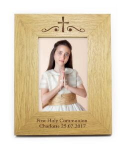 Personalised Religious Swirl 5×7 Wooden Photo Frame