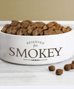 Personalised Reserved For 14cm Medium White Pet Bowl
