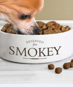 Personalised Reserved For 14cm Medium White Pet Bowl