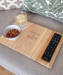 Personalised Reserved For Wooden Sofa Tray