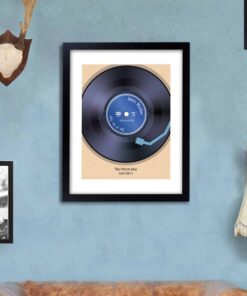 Personalised Retro Vinyl Black Framed Print