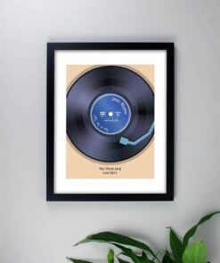 Personalised Retro Vinyl Black Framed Print