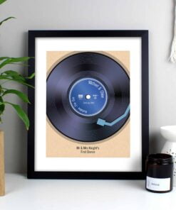 Personalised Retro Vinyl Black Framed Print