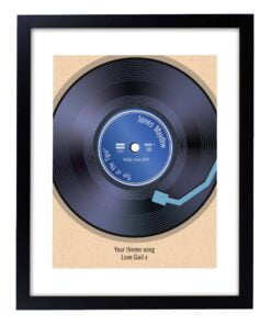 Personalised Retro Vinyl Black Framed Print
