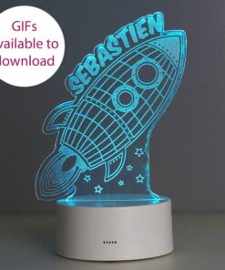 Personalised Rocket LED Colour Changing Wireframe Night Light