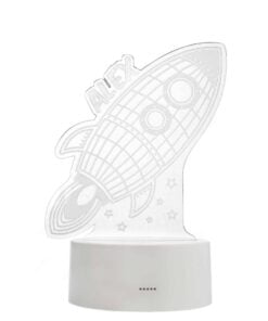 Personalised Rocket LED Colour Changing Wireframe Night Light