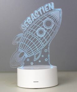 Personalised Rocket LED Colour Changing Wireframe Night Light