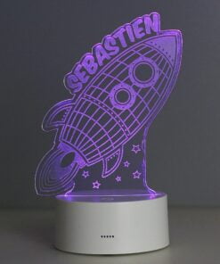 Personalised Rocket LED Colour Changing Wireframe Night Light
