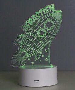 Personalised Rocket LED Colour Changing Wireframe Night Light