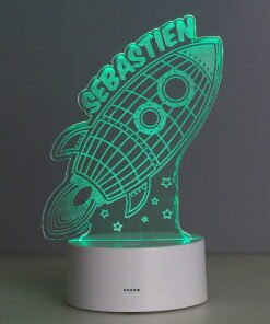 Personalised Rocket LED Colour Changing Wireframe Night Light
