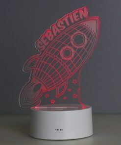 Personalised Rocket LED Colour Changing Wireframe Night Light