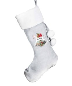 Personalised Rocking Horse Luxury Silver Grey Stocking