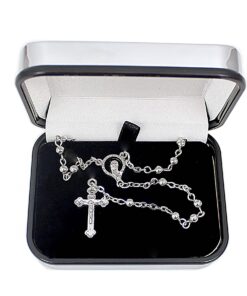 Personalised Rosary Beads and Cross Trinket Box
