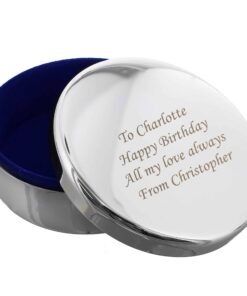 Personalised Round Trinket Box