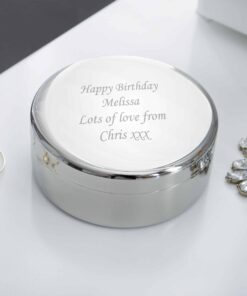 Personalised Round Trinket Box