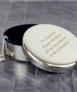 Personalised Round Trinket Box