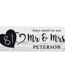 Personalised Rustic Chalk Countdown Wooden Block Sign