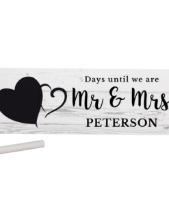 Personalised Rustic Chalk Countdown Wooden Block Sign