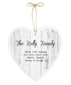 Personalised Rustic Large Wooden Heart Decoration