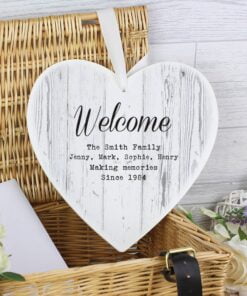 Personalised Rustic Large Wooden Heart Decoration
